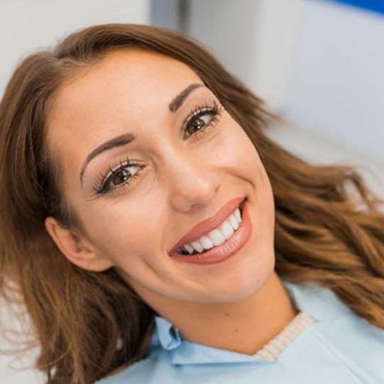 Orthodontic patient with beautiful, straight teeth